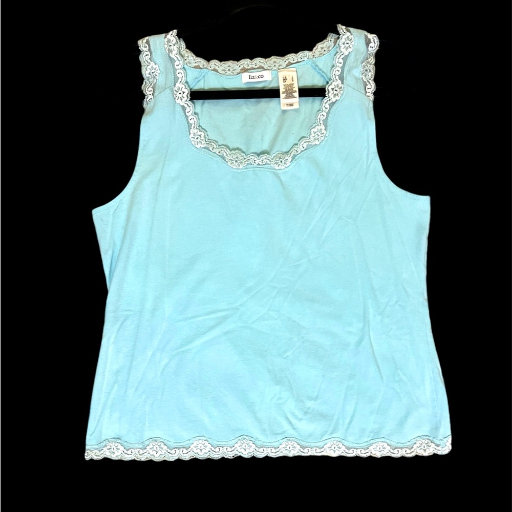 Liz&co Women’s Tank Size Lg Arctic/Aquq